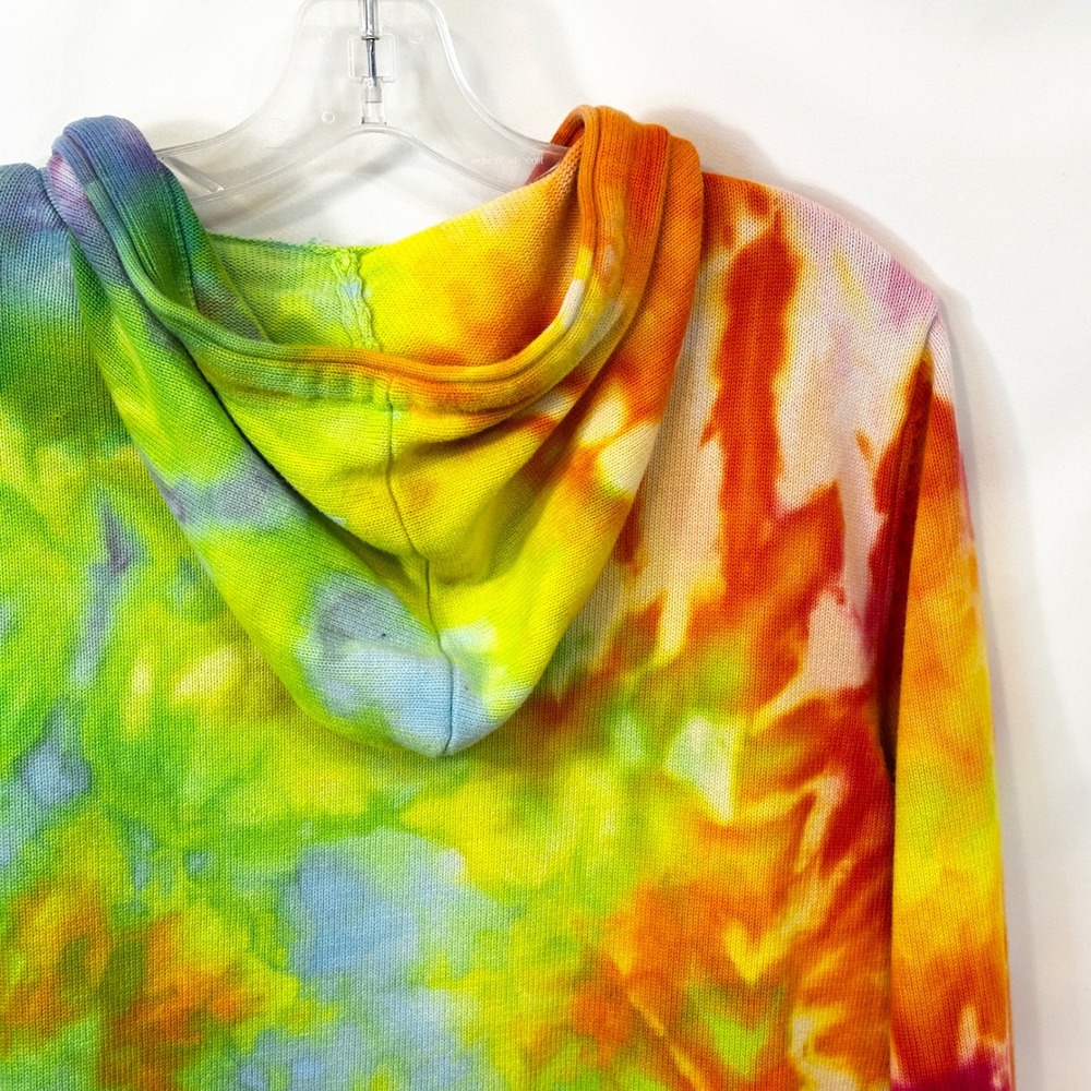 NorthStyle XL Jacket Handmade Tie Dye Cotton Knit Zip Up Hoodie Rainbow 1742 - Picture 9 of 12
